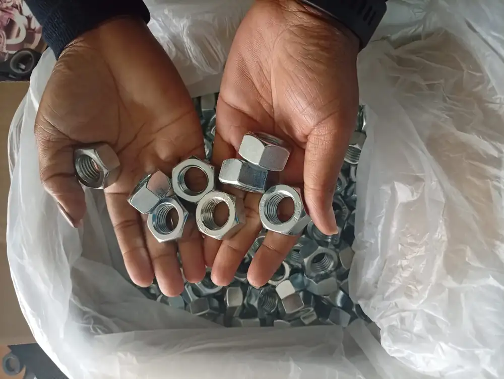 Handful of steel nuts